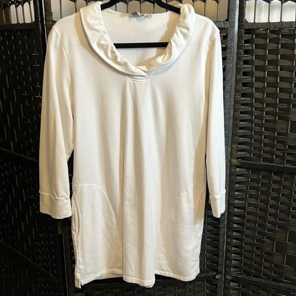 INAE Collection White Cotton Blouse Size Medium